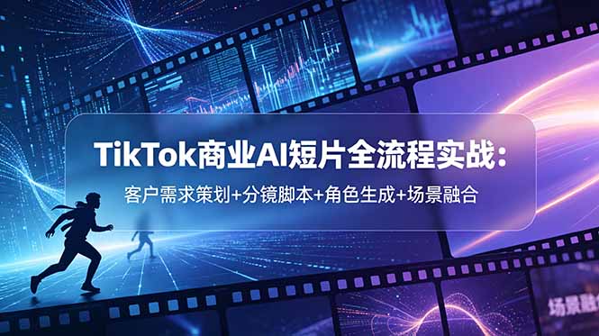 TikTok商业AI短片全流程实战:客户需求策划+分镜脚本+角色生成+场景融合 TikTok商业AI短片全流程实战:客户需求策划+分镜脚本+角色生成+场景融合