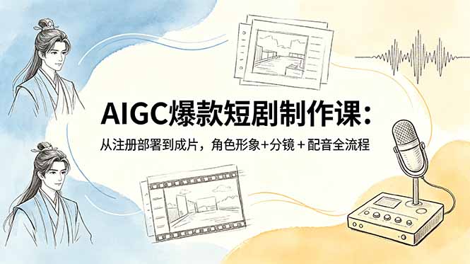 AIGC爆款短剧制作课:从注册部署到成片,角色形象+分镜+配音全流程 AIGC爆款短剧制作课:从注册部署到成片,角色形象+分镜+配音全流程