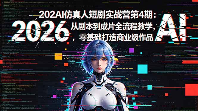 2026AI仿真人短剧实战营第4期:从剧本到成片全流程教学,零基础打造商业级作品 2026AI仿真人短剧实战营第4期:从剧本到成片全流程教学,零基础打造商业级作品