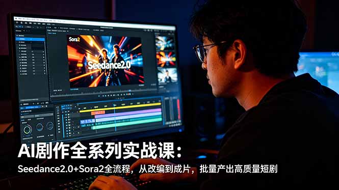 AI剧作全系列实战课:Seedance2.0+Sora2全流程,从改编到成片,批量产出高质量短剧 AI剧作全系列实战课:Seedance2.0+Sora2全流程,从改编到成片,批量产出高质量短剧