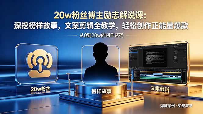 20w粉丝博主励志解说课:深挖榜样故事,文案剪辑全教学,轻松创作正能量爆款 20w粉丝博主励志解说课:深挖榜样故事,文案剪辑全教学,轻松创作正能量爆款