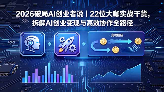 2026 破局 AI 创业者说|22 位大咖实战干货,拆解 AI 创业变现与高效协作全路径 2026 破局 AI 创业者说|22 位大咖实战干货,拆解 AI 创业变现与高效协作全路径