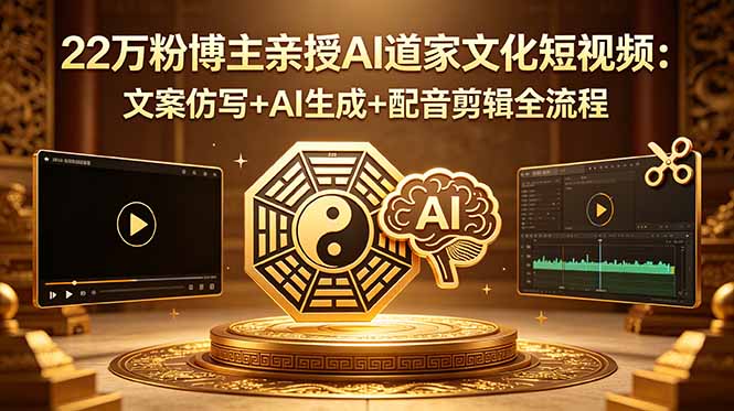 22万粉博主亲授AI道家文化短视频-技研社