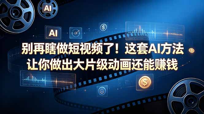 别再瞎做短视频了!这套 AI 方法让你做出大片级动画还能赚钱【原创双语字幕】 别再瞎做短视频了!这套 AI 方法让你做出大片级动画还能赚钱【原创双语字幕】
