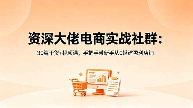 资深大佬电商实战社群:30篇干货+视频课,手把手带新手从0搭建盈利店铺 资深大佬电商实战社群:30篇干货+视频课,手把手带新手从0搭建盈利店铺