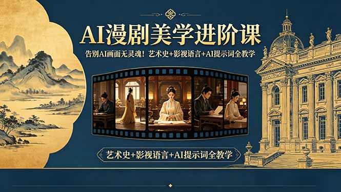 告别AI画面无灵魂!AI漫剧美学进阶课,艺术史+影视语言+AI提示词全教学 告别AI画面无灵魂!AI漫剧美学进阶课,艺术史+影视语言+AI提示词全教学