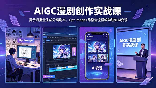 AIGC漫剧创作实战课-更新5月16,提示词批量生成分镜剧本,Gpt image+维洛全流程教学助你AI变现 AIGC漫剧创作实战课-更新5月16,提示词批量生成分镜剧本,Gpt image+维洛全流程教学助你AI变现
