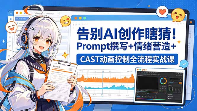 告别AI创作瞎猜!Prompt撰写+情绪营造+CAST动画控制全流程实战课 告别AI创作瞎猜!Prompt撰写+情绪营造+CAST动画控制全流程实战课