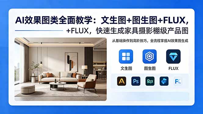 AI效果图类全面教学:文生图+图生图+FLUX,快速生成家具摄影棚级产品图 AI效果图类全面教学:文生图+图生图+FLUX,快速生成家具摄影棚级产品图