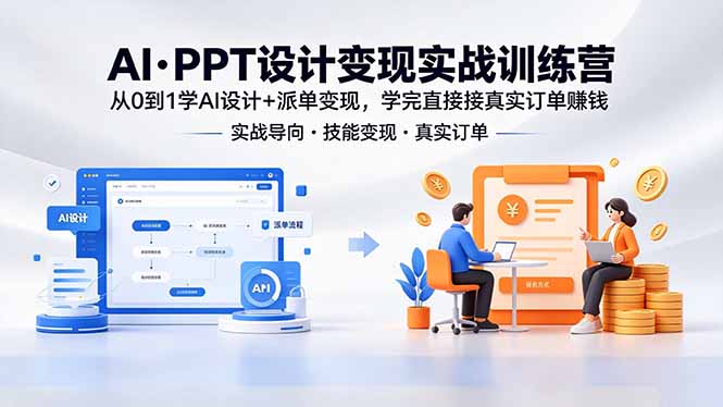 AI·PPT设计变现实战训练营,从0到1学AI设计+派单变现,学完直接接真实订单赚钱 AI·PPT设计变现实战训练营,从0到1学AI设计+派单变现,学完直接接真实订单赚钱
