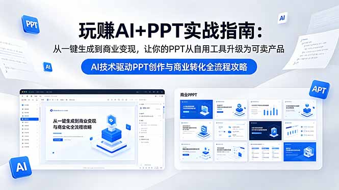 玩赚AI+PPT实战指南:更新5月13,从一键生成到商业变现-技研社