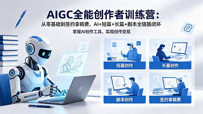 AIGC全能创作者训练营:从零基础到签约拿稿费,AI+短篇+长篇+剧本全链路闭环 AIGC全能创作者训练营:从零基础到签约拿稿费,AI+短篇+长篇+剧本全链路闭环
