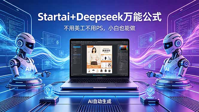 AI自动做电商详情页:Startai+Deepseek万能公式,不用美工不用PS,小白也能做 AI自动做电商详情页:Startai+Deepseek万能公式,不用美工不用PS,小白也能做