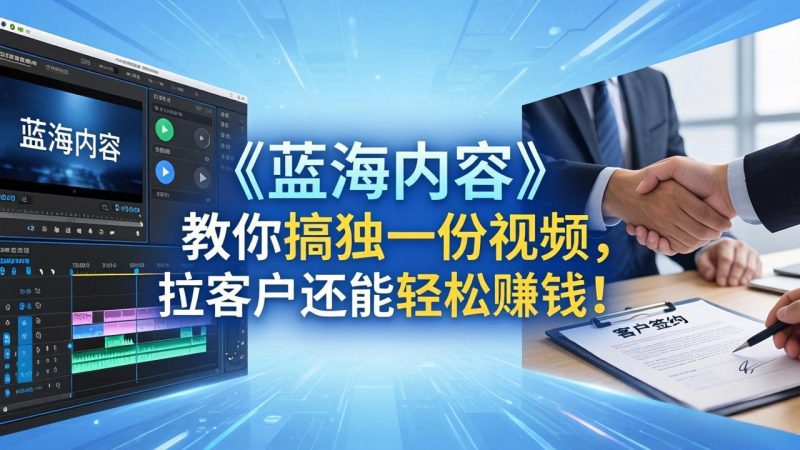 做视频卷不动了?《蓝海内容》教你搞独一份视频,拉客户还能轻松赚钱! - 技研社-技研社