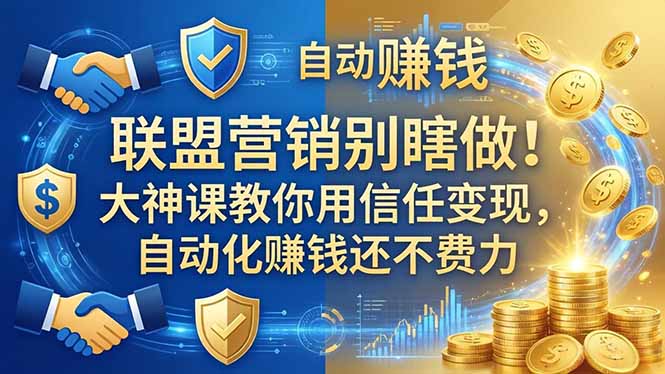 联盟营销别瞎做!大神课教你用信任变现-技研社