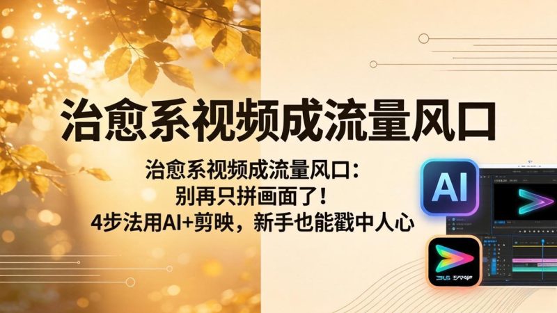治愈系视频成流量风口:别再只拼画面了!4步法用AI+剪映,新手也能戳中人心 - 技研社-技研社