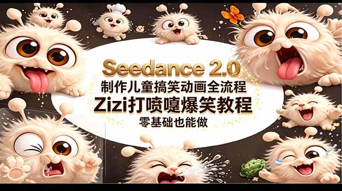 Seedance 2.0 制作儿童搞笑动画全流程Zizi打喷嚏爆笑教程｜零基础也能做 - 技研社-技研社