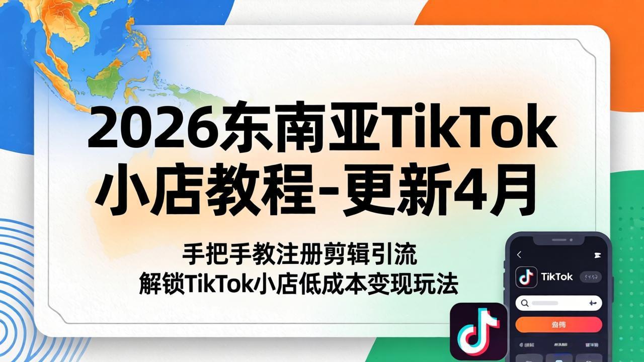 图片[1]-2026东南亚TikTok小店教程-更新4月，手把手教注册剪辑引流，解锁TikTok小店低成本变现玩法-阿兴说钱