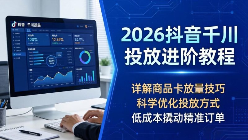 2026抖音千川投放进阶教程,详解商品卡放量技巧,科学优化投放方式,低成本撬动精准订单 - 技研社-技研社
