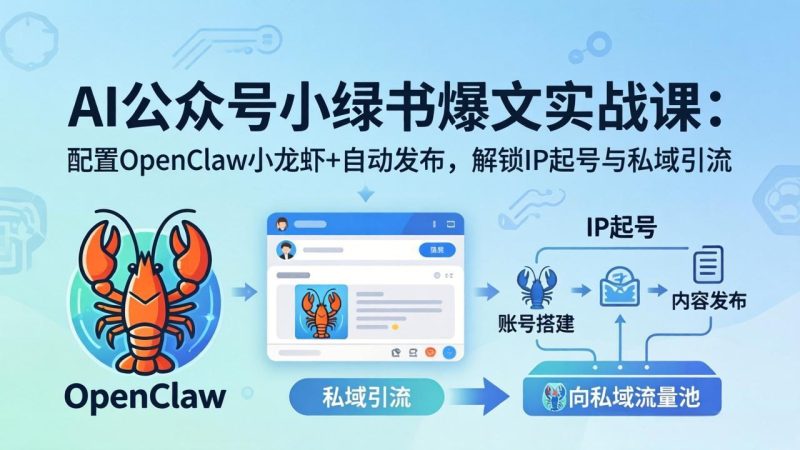 AI公众号小绿书变现实战课:小绿书爆文写作+OpenClaw自动发布,解锁IP起号与私域引流 - 技研社-技研社
