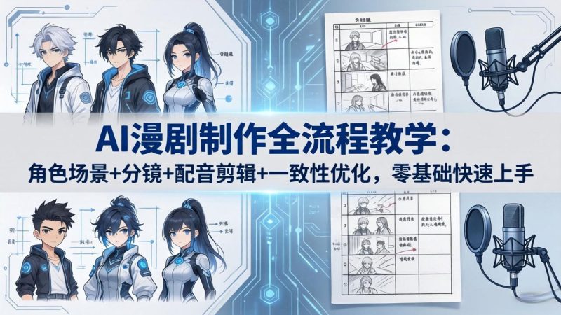 AI漫剧制作全流程教学:角色场景+分镜+配音剪辑+一致性优化,零基础快速上手 - 技研社-技研社