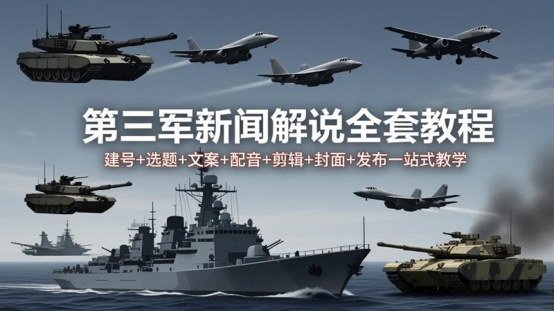 第三军迷新闻解说全套教程：建号+选题+文案+配音+剪辑+封面+发布一站式教学 - 技研社-技研社
