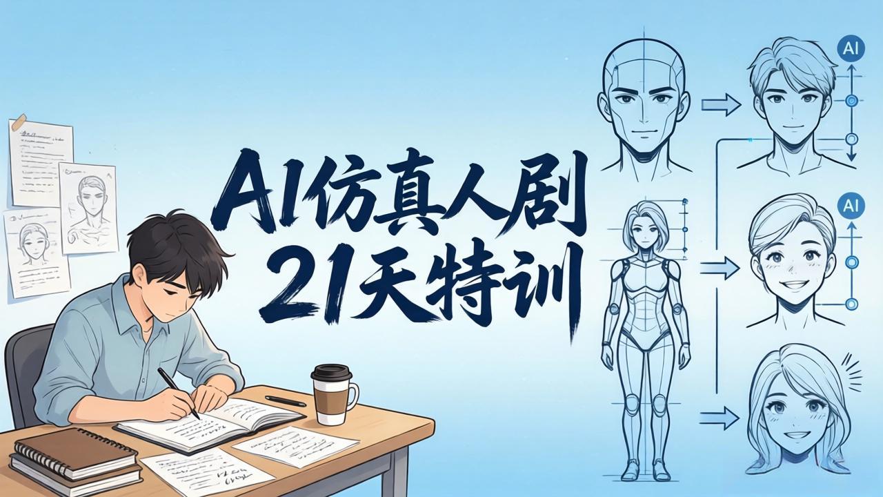 AI仿真人剧21天特训-更新:从剧本到成片全流程实战,掌握角色一致性与变现方法 AI仿真人剧21天特训-更新:从剧本到成片全流程实战,掌握角色一致性与变现方法