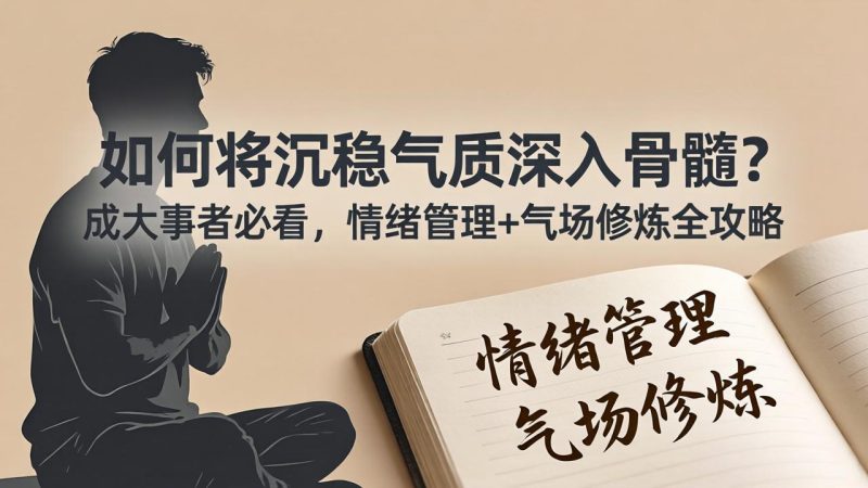 付费文章:如何将沉稳气质深入骨髓?成大事者必看,情绪管理+气场修炼全攻略 - 技研社-技研社