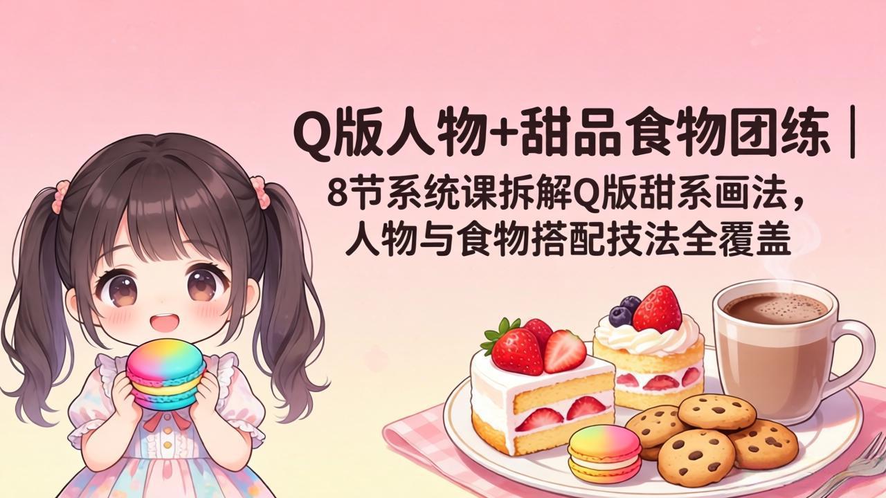 Q版人物+甜品食物团练|8节系统课拆解Q版甜系画法,人物与食物搭配技法全覆盖 Q版人物+甜品食物团练|8节系统课拆解Q版甜系画法,人物与食物搭配技法全覆盖