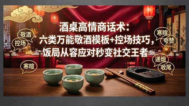 付费文章:酒桌高情商话术,六类万能敬酒模板+控场技巧-技研社