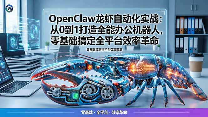 OpenClaw龙虾自动化实战：从0到1打造全能办公机器人，零基础搞定全平台效率革命 - 技研社-技研社