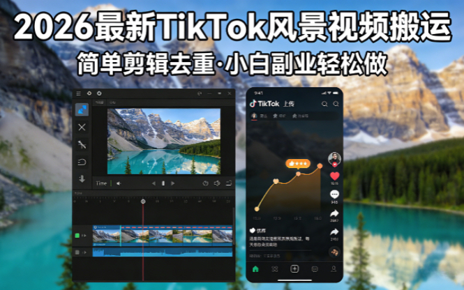 2026最新TikTok风景视频搬运简单剪辑去重小白副业月入 8000 2026最新TikTok风景视频搬运简单剪辑去重小白副业月入 8000