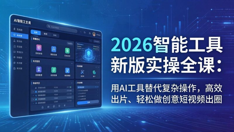2026智能工具新版实操全课:用AI工具替代复杂操作,高效出片、轻松做创意短视频出圈 - 技研社-技研社
