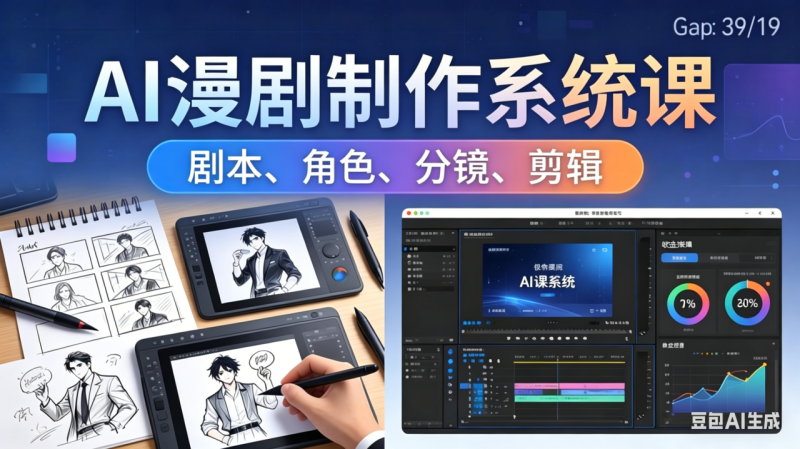 AI漫剧制作系统课:0基础从0到1学会AI制作,掌握剧本、角色、分镜、剪辑全套技能,轻松做号变现 - 技研社-技研社