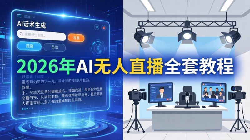 2026年AI无人直播全套教程:OBS安装+软件配置+直播间搭建+话术生成+一键开播实操 - 技研社-技研社