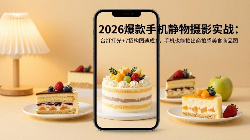 2026爆款手机静物摄影实战:台灯打光+7招构图速成,手机也能拍出商拍感美食商品图 - 技研社-技研社