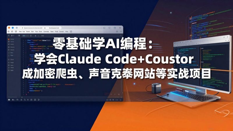 零基础学AI编程:学会Claude Code+Cursor完成加密爬虫、声音克隆网站等实战项目 - 技研社-技研社