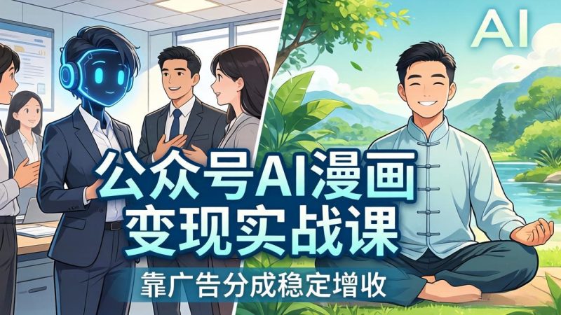 公众号AI漫画变现实战课:星座/职场/养生多赛道+智能体发文,靠广告分成稳定增收 - 技研社-技研社