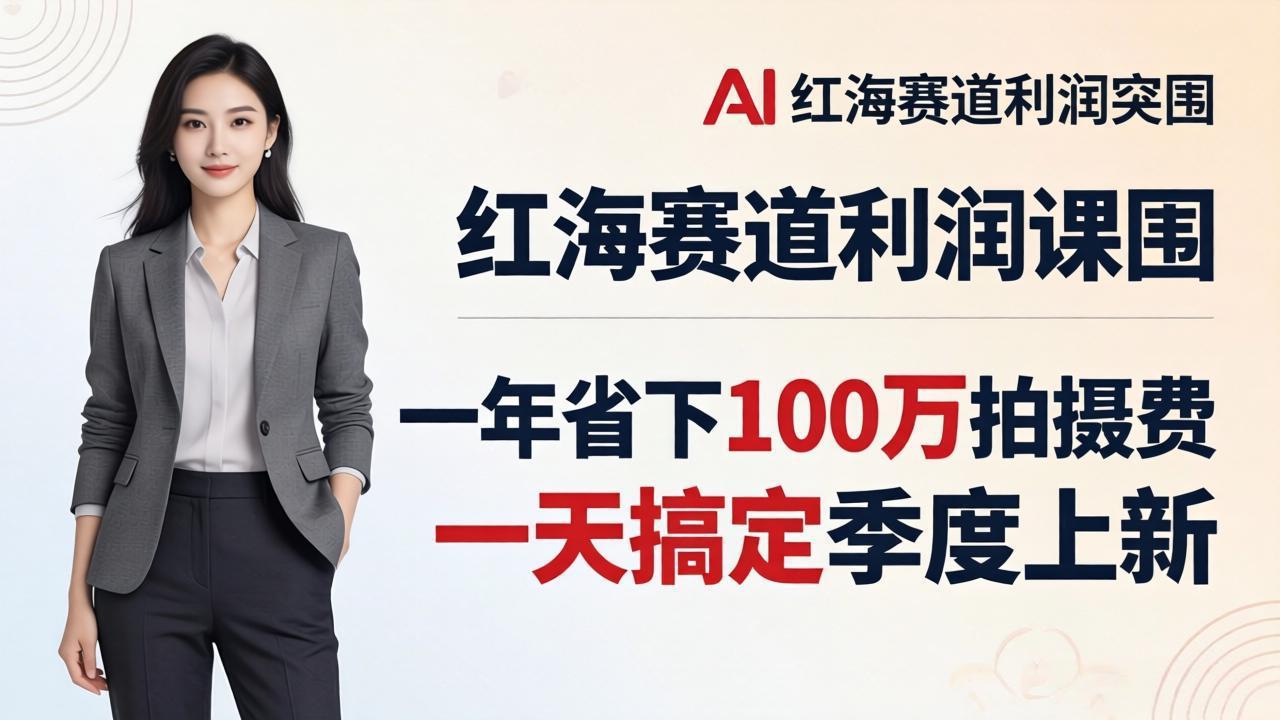 服装老板AI模特图课:一年省下100万拍摄费,一天搞定季度上新,红海赛道利润突围 服装老板AI模特图课:一年省下100万拍摄费,一天搞定季度上新,红海赛道利润突围