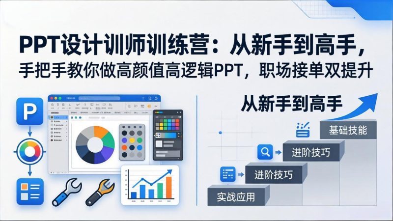 PPT设计训师训练营:从新手到高手,手把手教你做高颜值高逻辑PPT,职场接单双提升 - 技研社-技研社