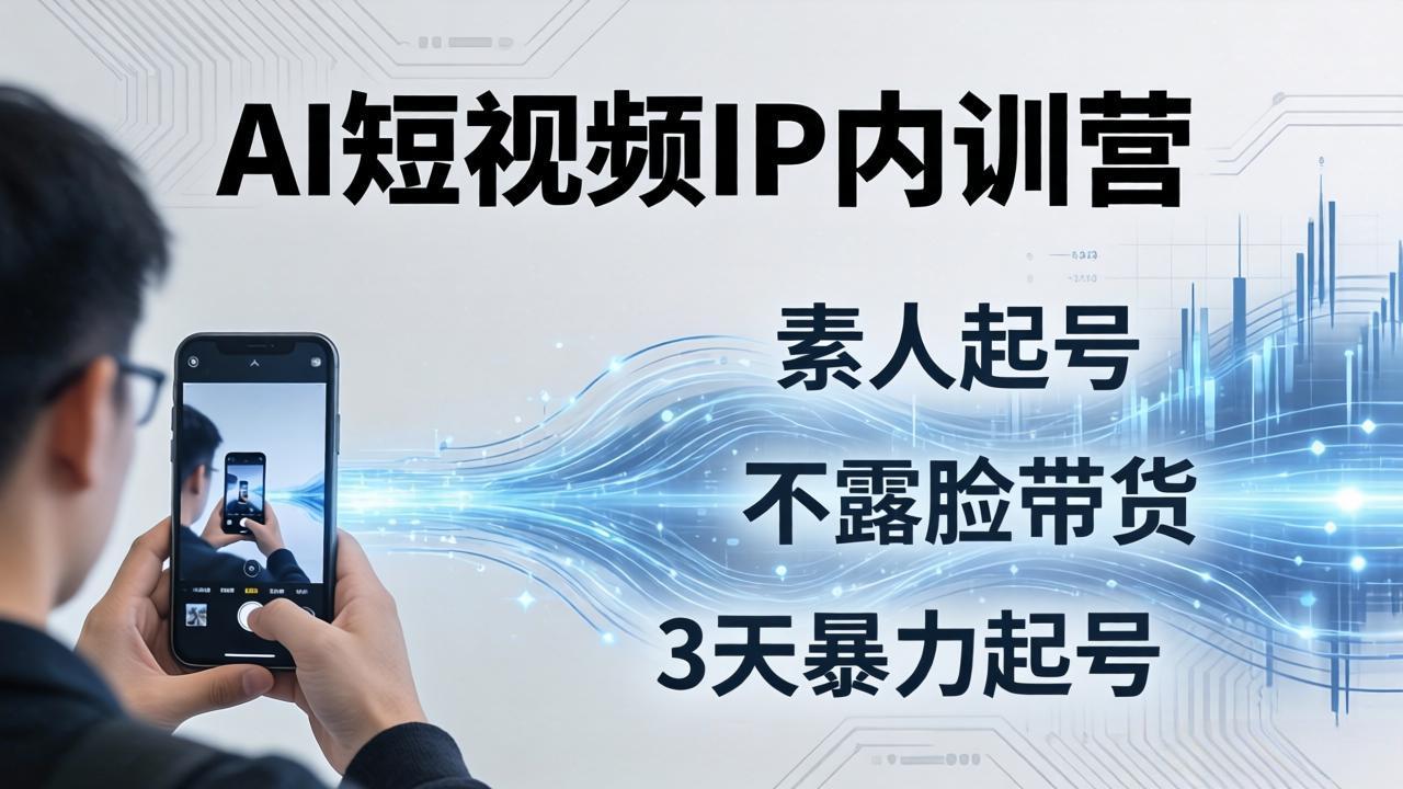 图片[1]-2026AI短视频IP内训营：从素人起号到不露脸带货，3天暴力起号全流程拆解-阿兴说钱