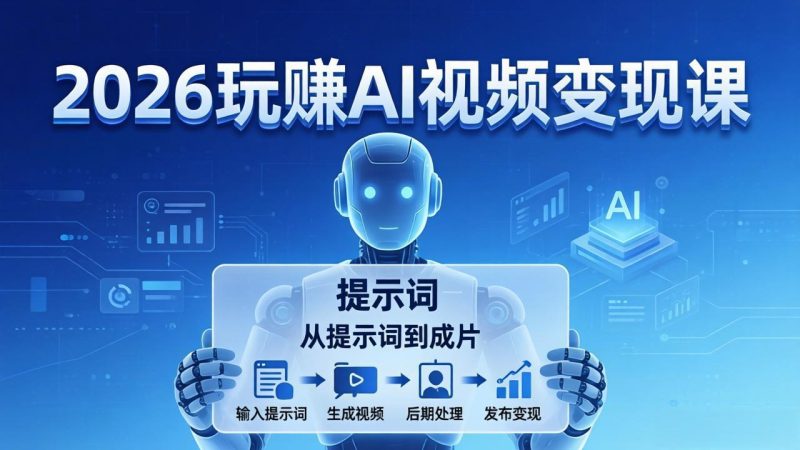 2026玩赚AI视频变现课:掌握 AI 视频全流程技能,从提示词到成片高效产出 - 技研社-技研社