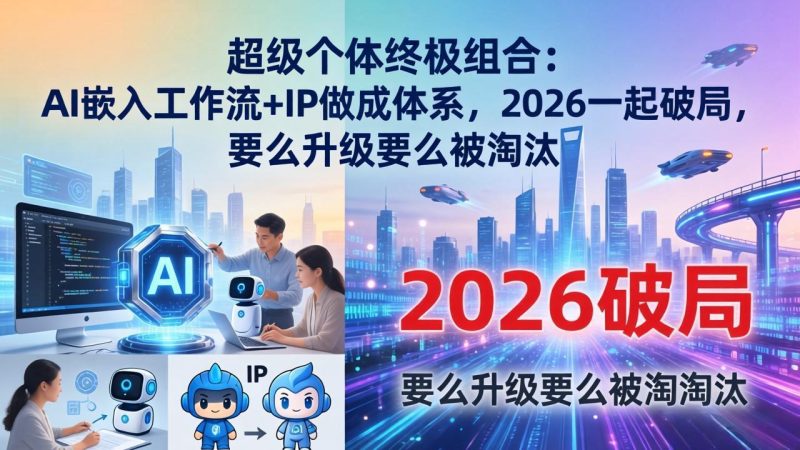 超级个体终极组合-更新:AI嵌入工作流+IP做成体系,2026一起破局,要么升级要么被淘汰 - 技研社-技研社