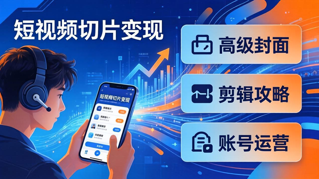 短视频切片变现速成班2.0:高级封面+剪辑攻略+账号运营,0基础小白快速入局副业 短视频切片变现速成班2.0:高级封面+剪辑攻略+账号运营,0基础小白快速入局副业