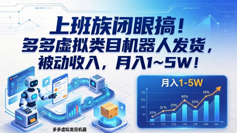 上班族闭眼搞!多多虚拟类目机器人发货:被动收入,月入-技研社