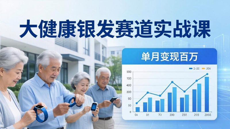 大健康银发赛道实战课：拆解视频号线索型 IP 单月变现百万逻辑，教你精准获客高效变现 - 技研社-技研社