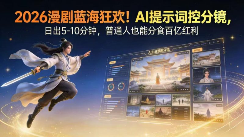 2026漫剧红利实锤! AI 提示词控分镜, 普通人也能轻松月入过万 - 技研社-技研社