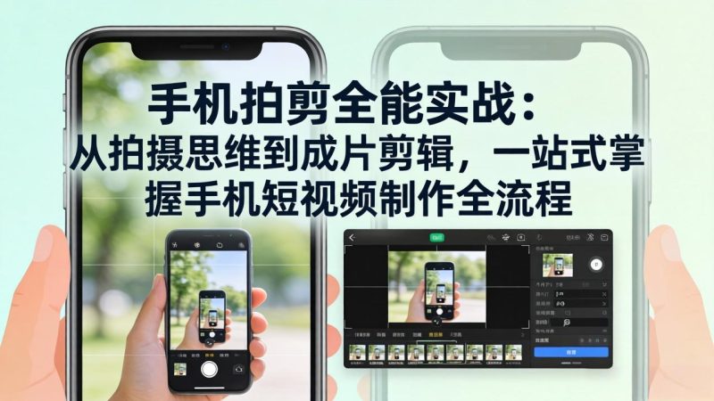 想搞手机拍剪全能实战?这份剪辑实战资料把路铺好了-技研社