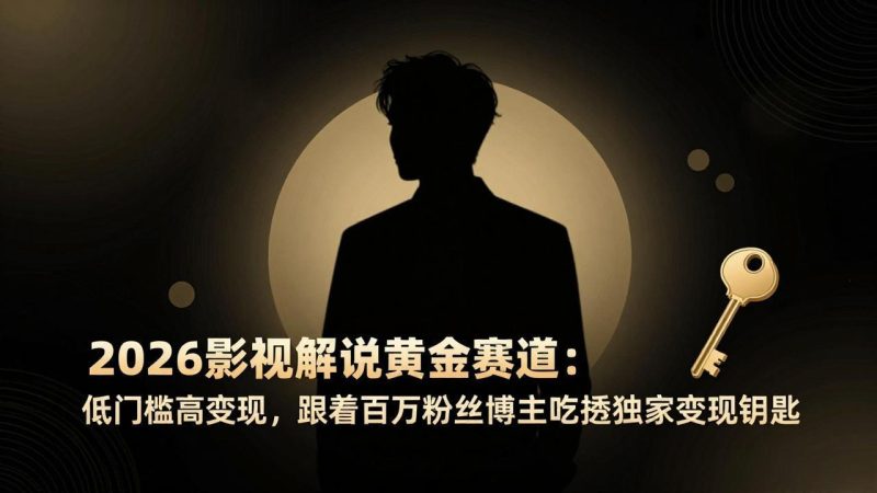 2026影视解说黄金赛道:低门槛高变现,跟着百万粉丝博主吃透独家变现钥匙 - 技研社-技研社