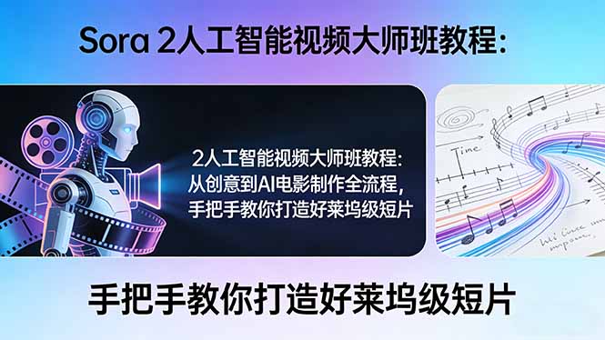Sora 2人工智能视频大师班教程：从创意到AI电影制作全流程，手把手教你打造好莱坞级短片 - 技研社-技研社